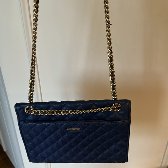 Rebecca Minkoff Large Quilted Leather Affair Bag  Blue Crossbody/Shoulder Bag - Picture 6 of 13